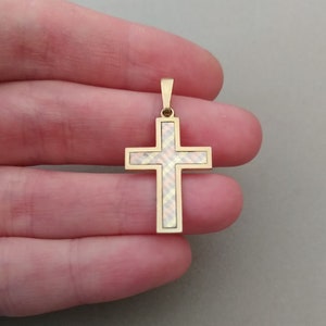 Antique or Vintage Tri-color Rolled Gold Cross Pendant Three Tone Gold Cross Pendant Unisex Gold Cross image 6