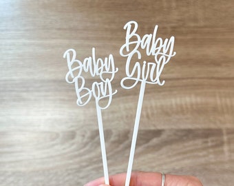 Baby Shower Acrylic Stir Sticks | Gender Reveal Decor | Girl | Boy