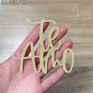Te Amo | Valentine&#39;s Day Strawberry Box Toppers | Treat Toppers | Glitter | Gold | Silver | Rose Gold | Hand Lettered | Decorations