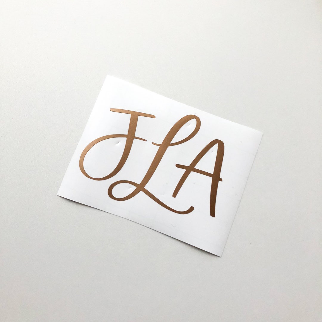 Hand Lettered Custom Monogram Vinyl Decal | Personalized - Etsy