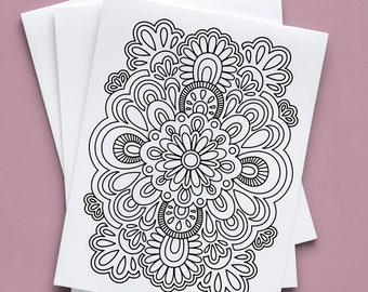 Detailed Floral Coloring Page | Printable | Download