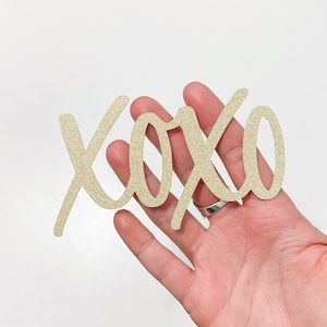 XOXO | Valentine&#39;s Day Strawberry Box Toppers | Treat Toppers | Glitter | Gold | Silver | Rose Gold | Hand Lettered | Decorations