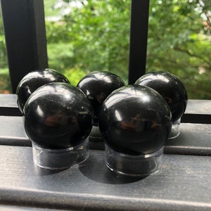 Shungite 40mm Crystal Sphere, Shungite Sphere, High Quality Shungite Ball, Shungite Healing Crystal Sphere, Small Shungite Sphere