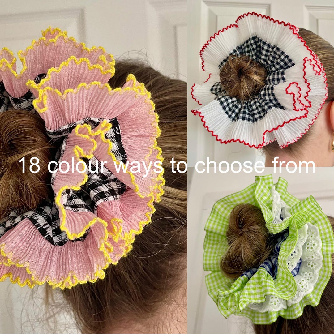 Sarah Miller Orange Gingham Scrunchie