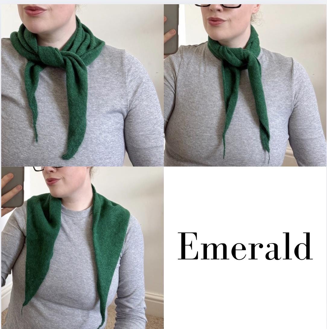 Triangle Knitted Scarf Neckerchief Hand Knit Soft Neck Tie Bandana ...