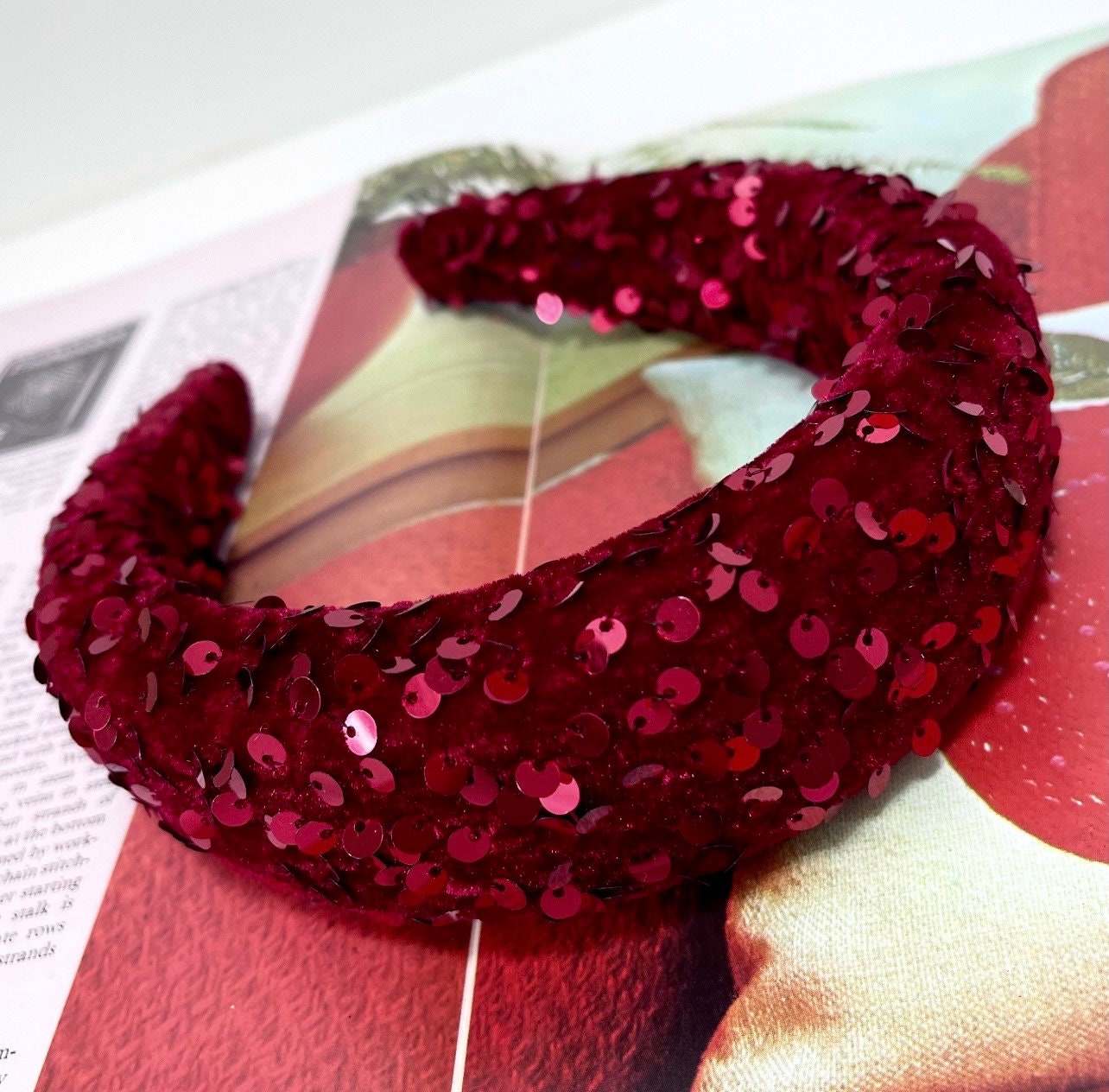 Red sequin hair accessories sale