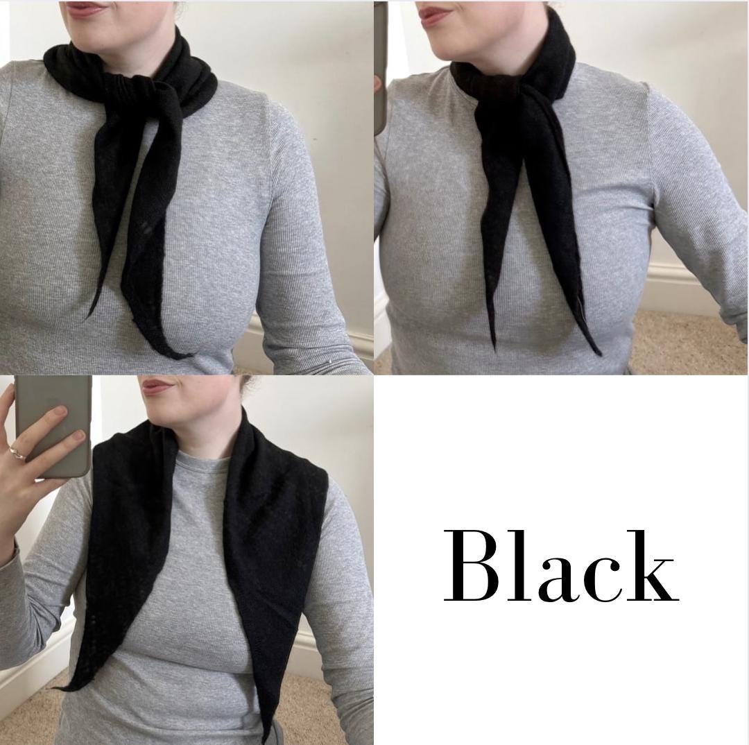 Triangle Knitted Scarf Neckerchief Hand Knit Soft Neck Tie Bandana ...