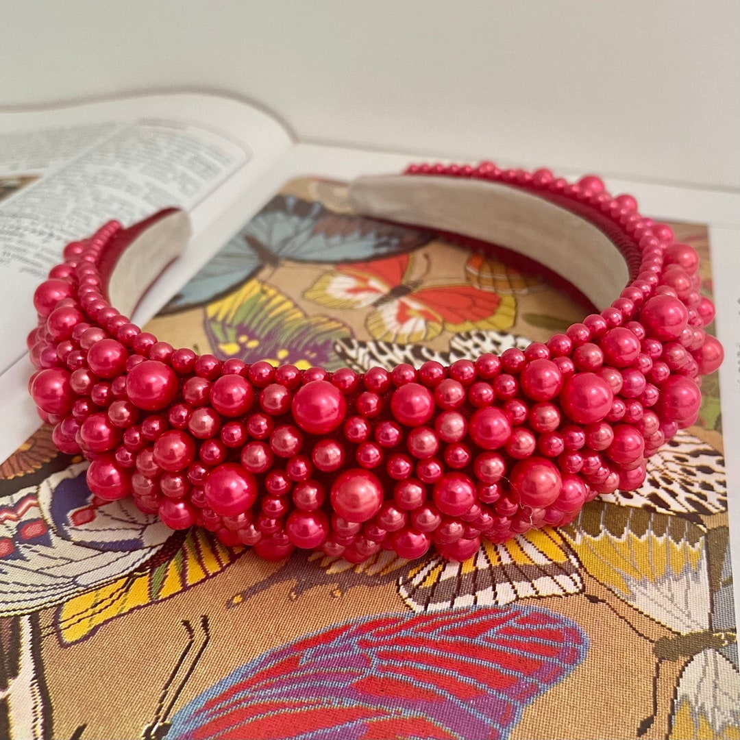 Fascia Per Capelli Imbottita Con Perle Bianche – Cerchione Largo E Morbido – Accessorio Elegante Per Sposa, Damigelle E Occasioni Speciali – Donna Alla Moda