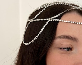 Gorro con calavera de diamantes, gorro de lana, tocado para festival, boda, novia, sombrero nupcial, vintage, retro, brillante, glamuroso.