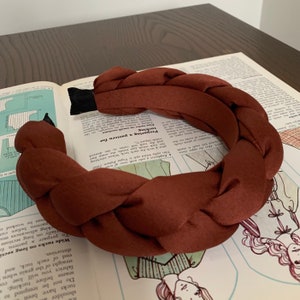 Oversized Braided Headband Conker Brown Chunky Hairband Bridal Wedding Bridesmaid Fascinator Hair Accessories Braid Plaited (The Raphael)
