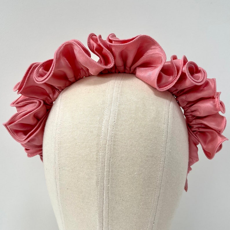 Chunky Scrunchie Headband Pink Ruched Ruffle Frill Hairband - Etsy