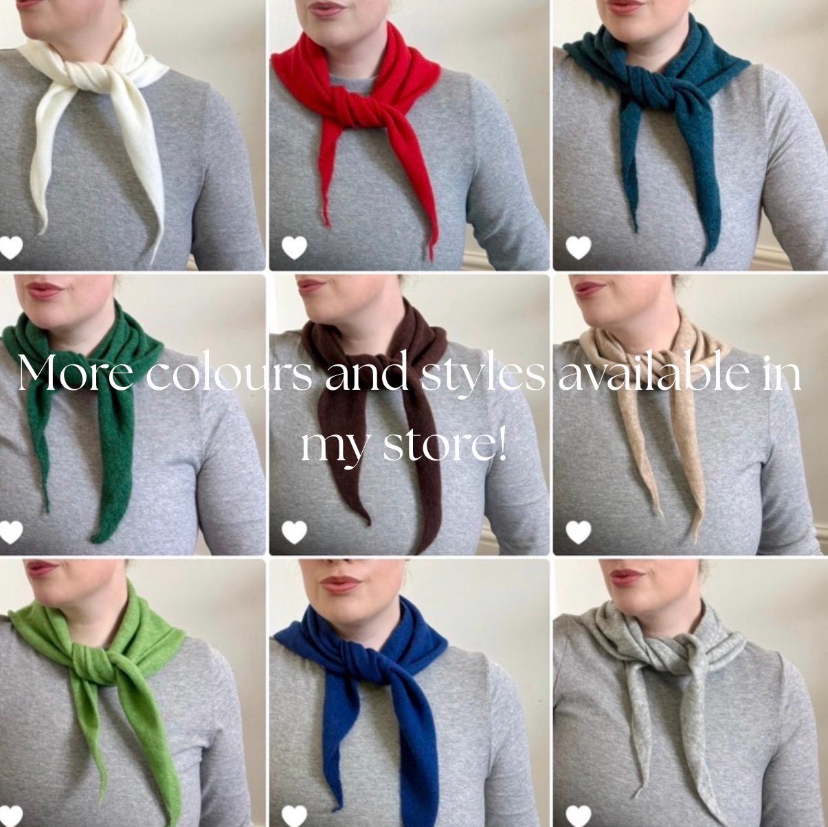 Chocolate Brown Triangle Knitted Scarf Neckerchief Hand Knit Soft Neck ...
