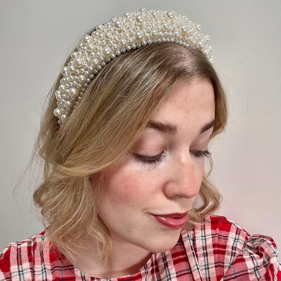 Pearl Headband Pastel Mint Green Chunky Padded Assorted  display picture 2