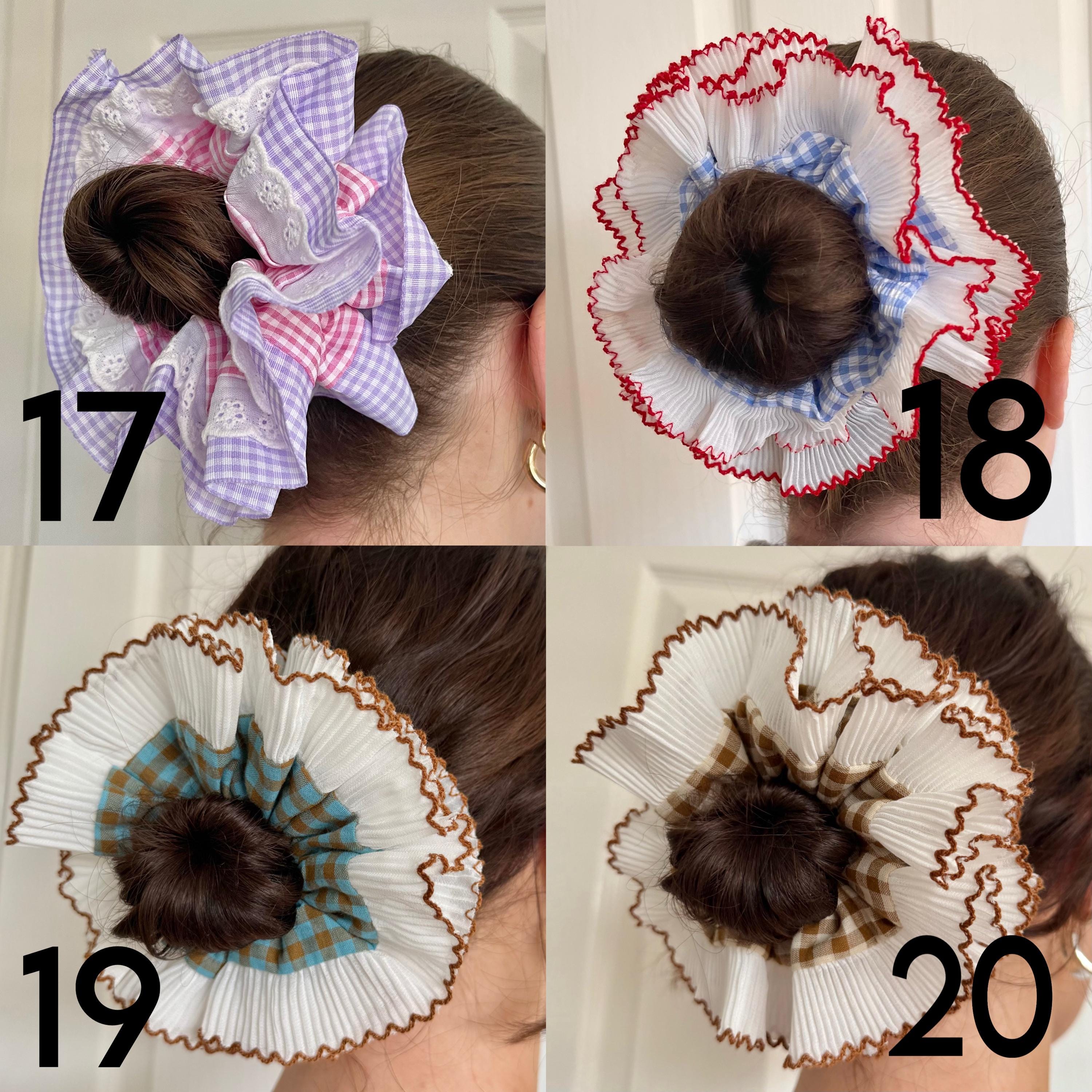 Red Juliette Jumbo Scrunchie – Preorder Bloom Double Layer Scrunchie Red Plaid – THOC Collective main image 3
