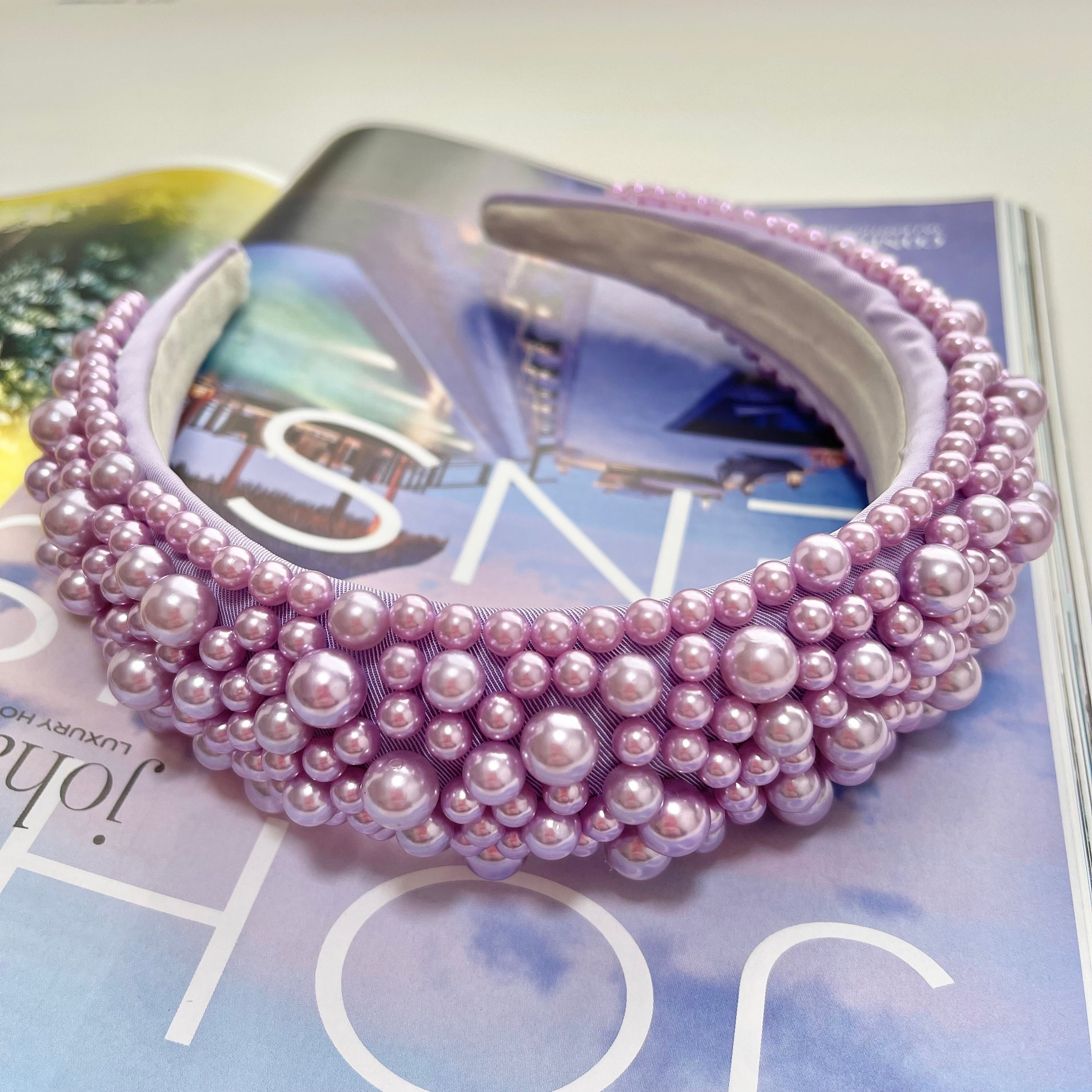 LA BELLA Lilac Pearl Headband Claire main image 4