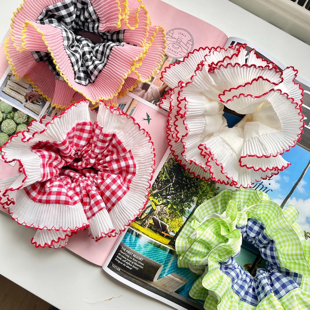 【OVERDUEFLAIR】[scrunchie set]ruffle trimming ops Double Ruffle Scrunchie Tutorial | Frilly Scrunchie | How To