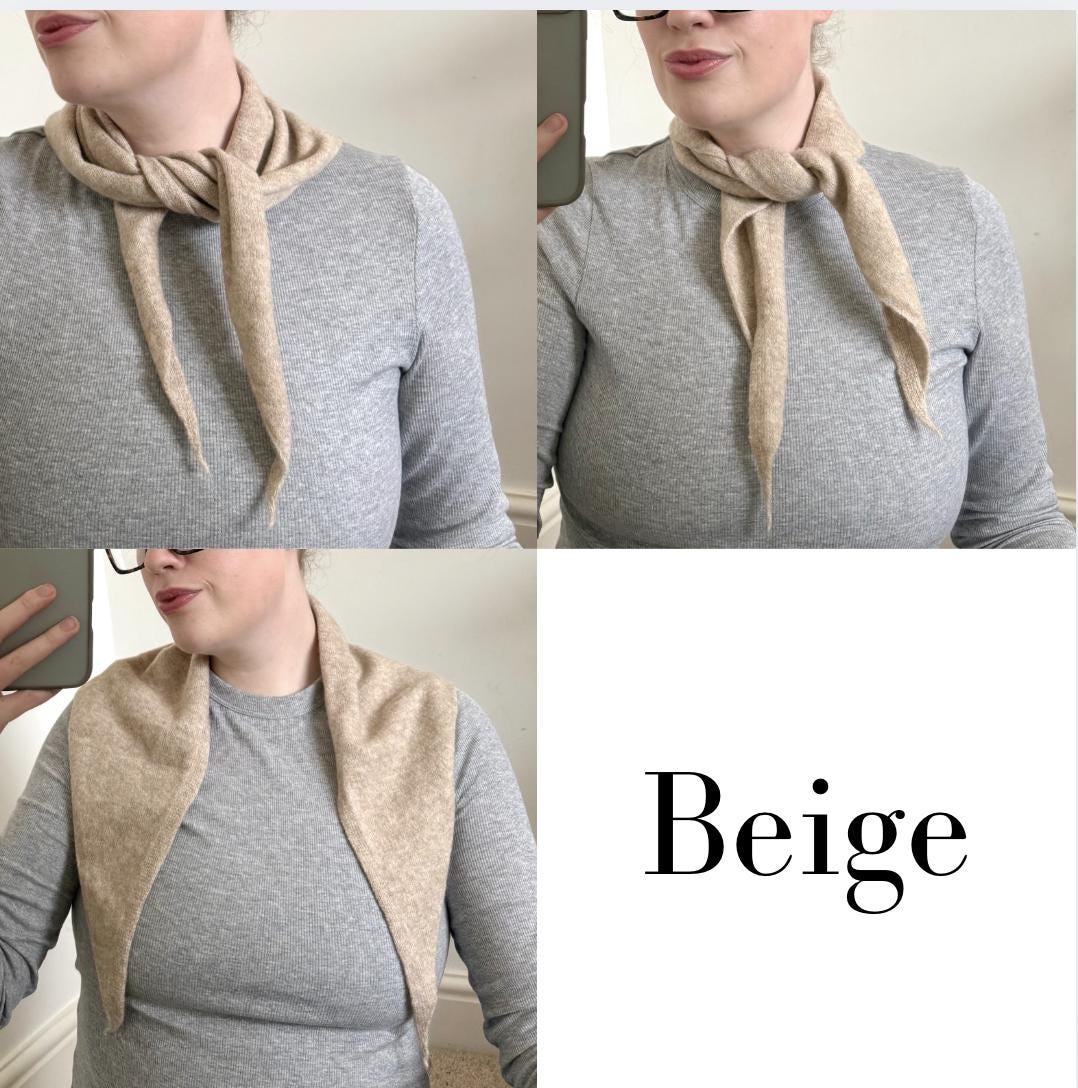 Triangle Knitted Scarf Neckerchief Hand Knit Soft Neck Tie Bandana ...