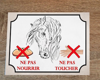 Plaque Chevaux Ne Pas Nourrir Plaque Cheval 'Ne Pas Nourrir' - Aluminium 15x20cm (décoration écurie) Panneau Chevaux Ne Pas Nourrir