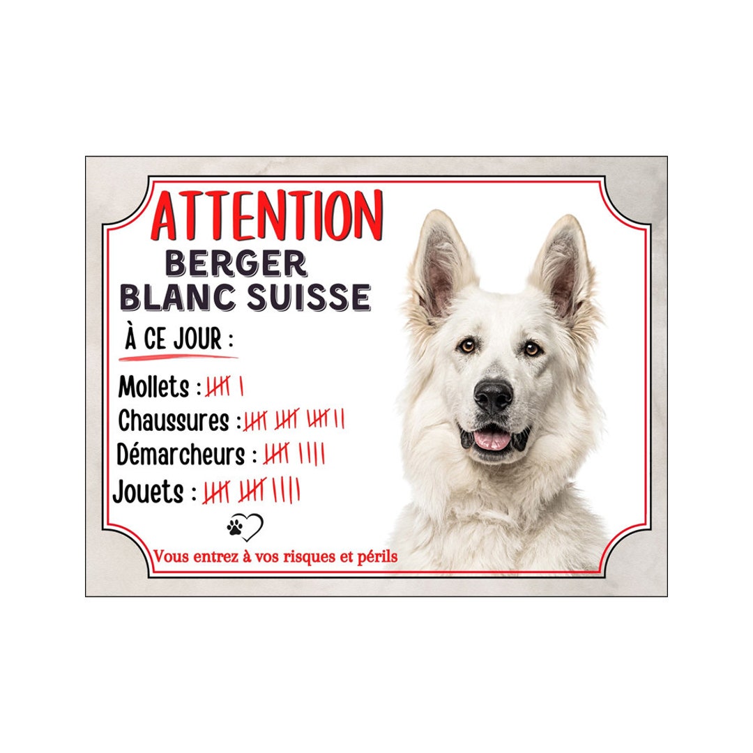 Terrier Brésilien, Plaque "Attention Au Chien" Panneau Affiche