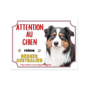 Plaque Humour "Attention Chien" Bouvier Bernois - Aluminium 15x20 Cm - Personnalisable Avec Prénom