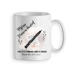 Geschenkbecher Danke Oboenlehrer, Oboenlehrer, Musiklehrer, personalisierter Vorname 2 Seiten