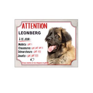 Targa umoristica Attenti al cane Leonberger che conta i suoi trofei - Targa umoristica del successo del Leonberger (1)