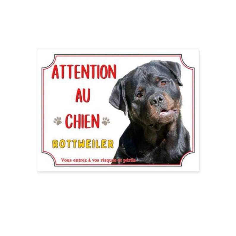Beware of Rottweiler Dog Sign, Rottweiler on Guard Sign, Model 4 - Etsy