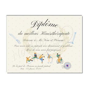 Diploma di miglior fisioterapista, cartello in alluminio da personalizzare e incorniciare, regalo per fisioterapista