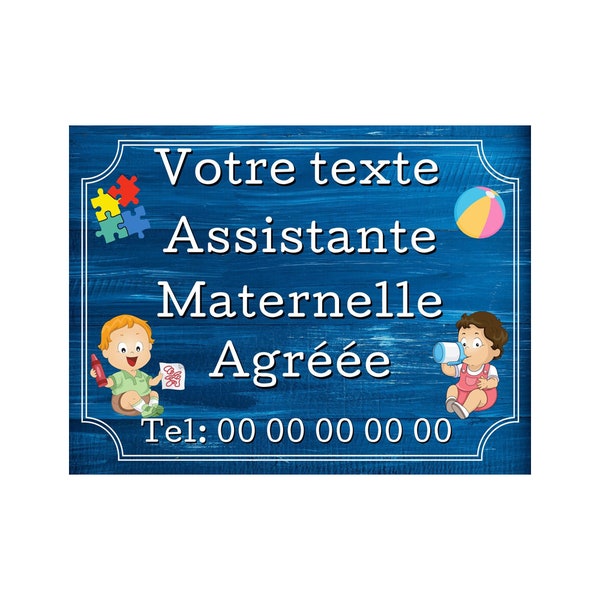 assistante maternelle, nourrisse,nounou,pancarte assistante maternelle,plaque de rue métallisée assistante maternelle bébés (3)