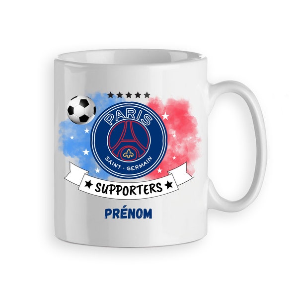 Mug foot football PSG cadeau personnalisé avec un prénom paris saint germain (2)