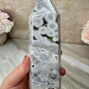 Druzy Obicular Ocean Jasper Tower