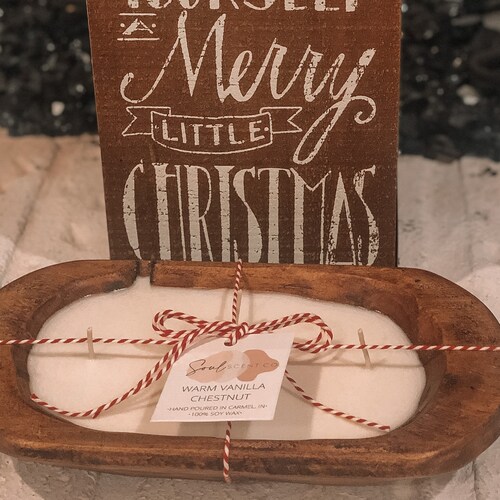 Wood Dough Bowl Candle Etsy