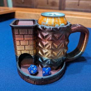 D&D Dice Tower Drink Holder D20 compatible.