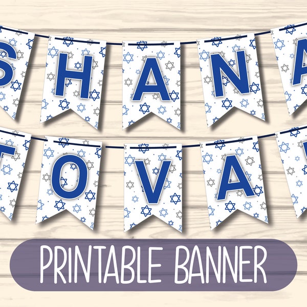 Printable Shana Tova Banner | Rosh Hashanah Decorations | Shana Tova Bunting | Printable Banner | Jewish | Printable Rosh Hashanah Decor