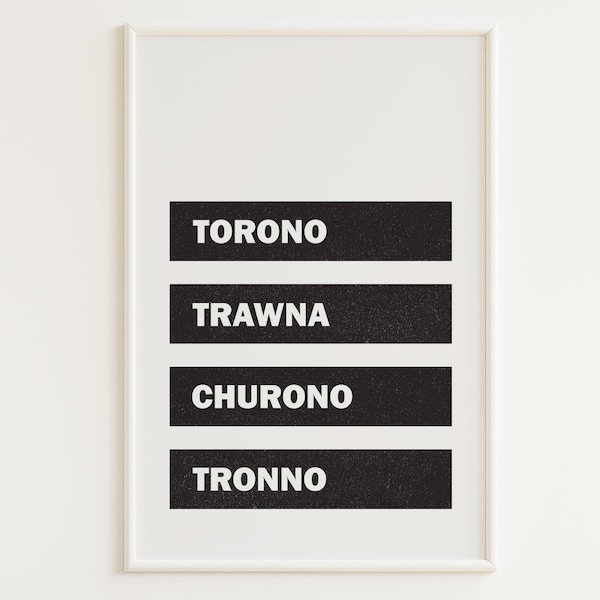 PRINTABLE Toronto Pronunciation Print | Toronto Wall Art | Modern Prints | Black & White | Toronto Poster | Toronto Gift | Downtown Toronto