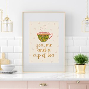 PRINTABLE You, Me & a Cup of Tea Print Tea Art Print Kitchen Prints Cottagecore Decor Grandma Core Art Kitchen Wall Art Tea Art image 9