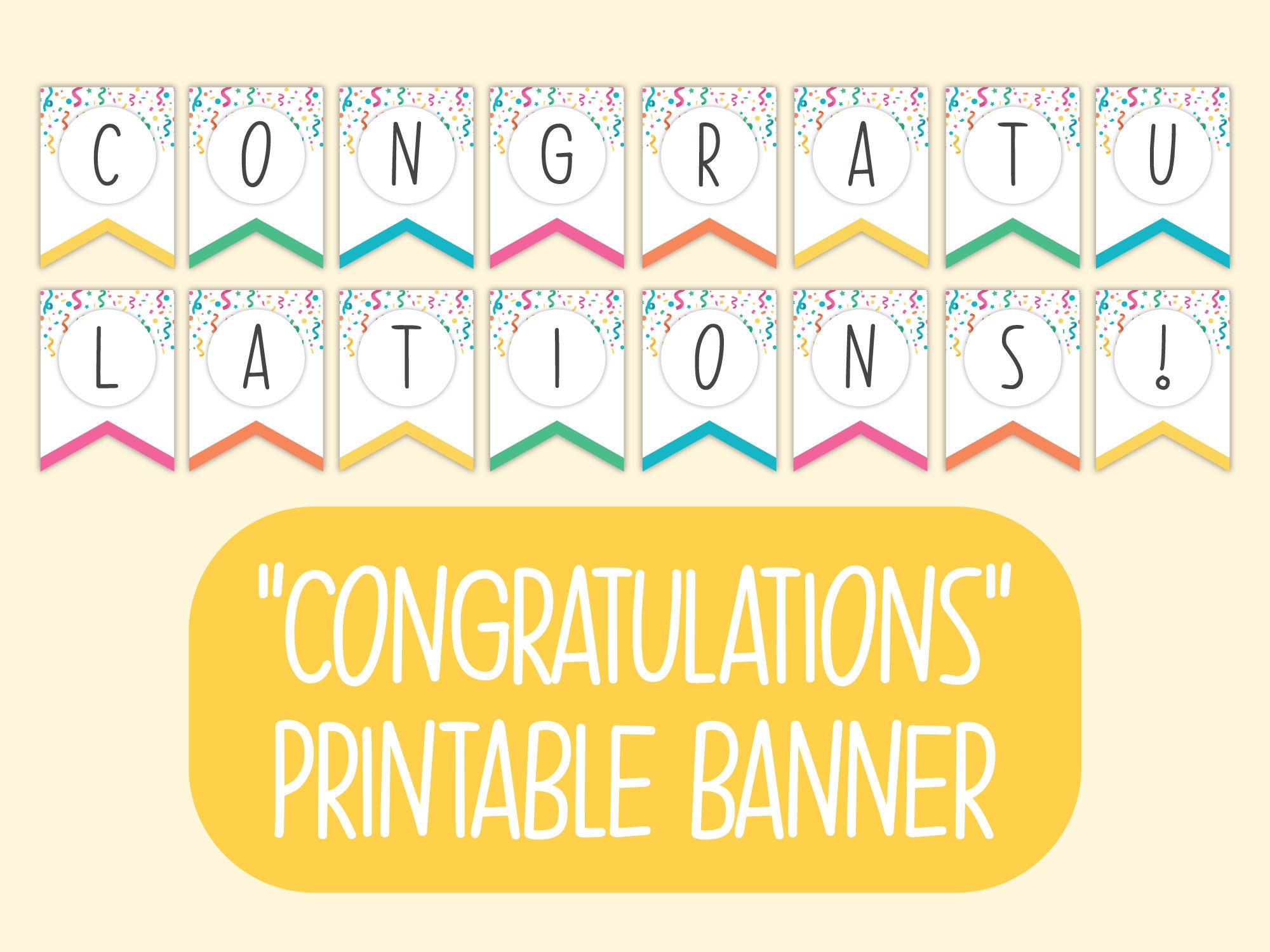 Printable Congratulations Banner Congratulations Bunting Pennants Printable Digital Download Congratulations Party Decorations - Etsy