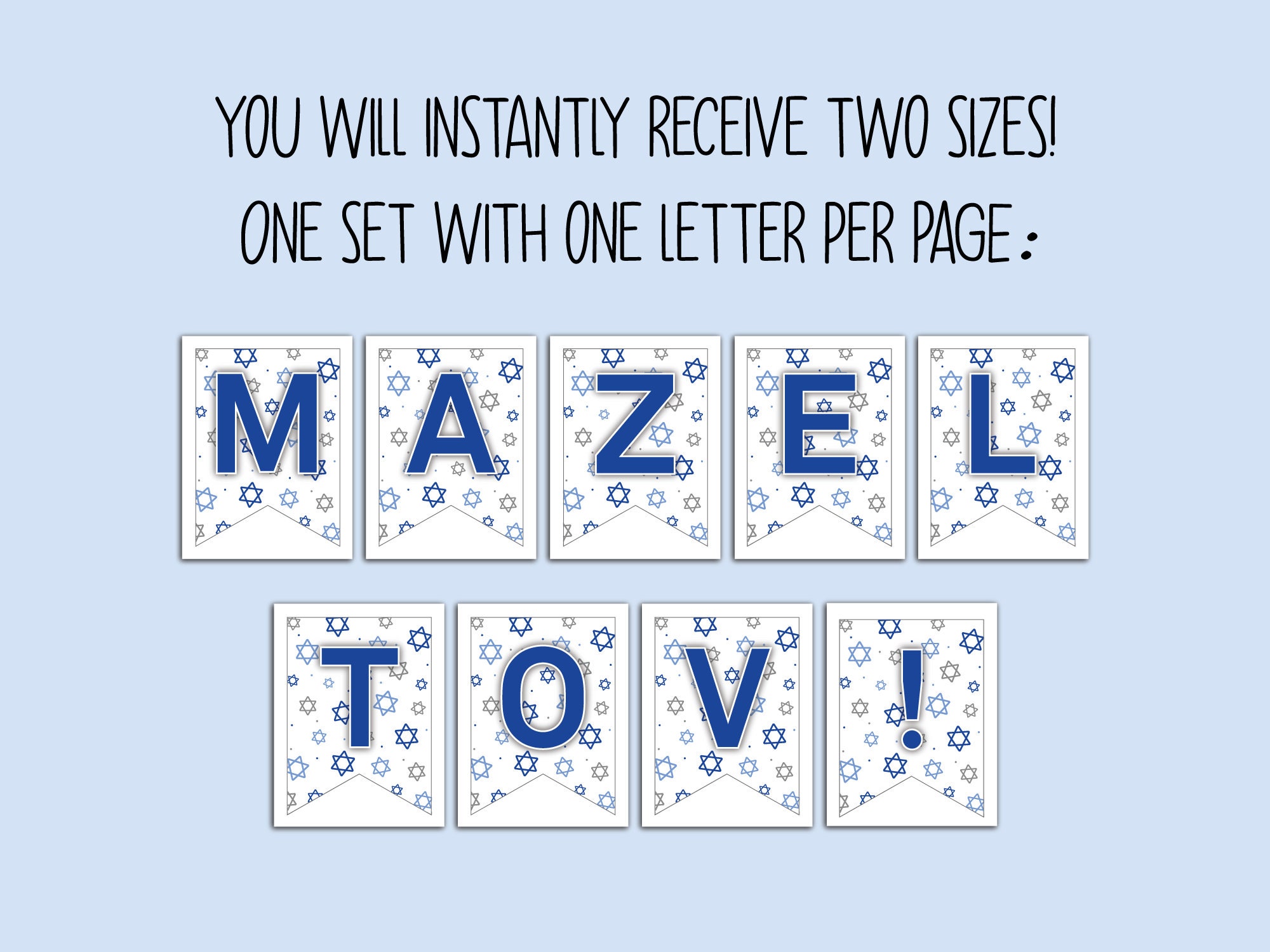 Mazel Tov Banner Printable Mazel Tov Bunting Jewish | Etsy
