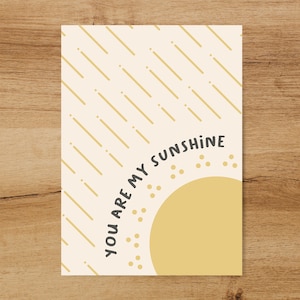Carte de voeux de soleil | vous êtes mon rayon de soleil | carte d'anniversaire soleil | carte pour fille | Carte pour fils | carte pour meilleur ami | 5 x 7