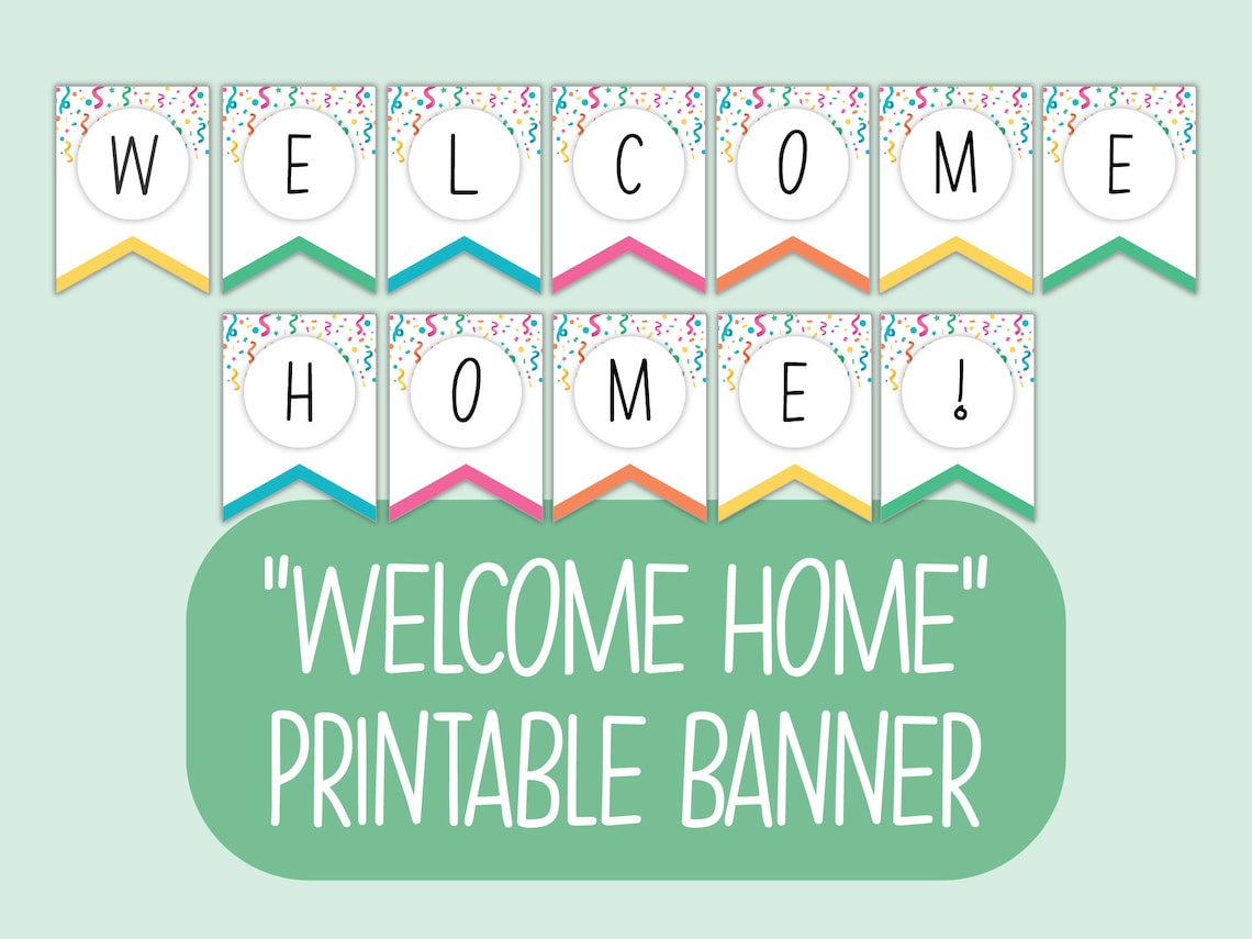 Welcome Home Banner Welcome Garland Bunting Pennants | Etsy