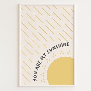 PRINTABLE Sunshine Print | Printable Nursery Wall Art | &quot;You Are My Sunshine&quot; | Baby Shower Gift | Gender Neutral Nursery Decor | Yellow
