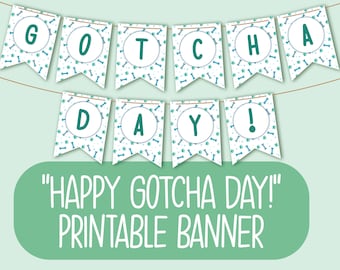 Printable Happy Gotcha Day Banner | Gotcha Day Party Decorations | Gotcha Day Dog | Gotcha Day Gift | Boy Dog | Gotcha Day Decor | Blue