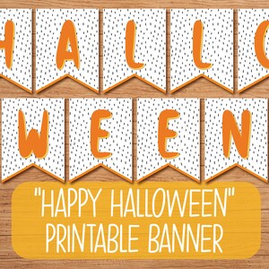 Printable Halloween Banner | Happy Halloween Sign | Halloween Bunting | Cute Halloween Garland | Cute Halloween Decor | Candy Corn Decor