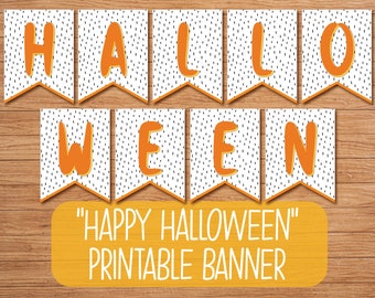 Printable Halloween Banner | Happy Halloween Sign | Halloween Bunting | Cute Halloween Garland | Cute Halloween Decor | Candy Corn Decor