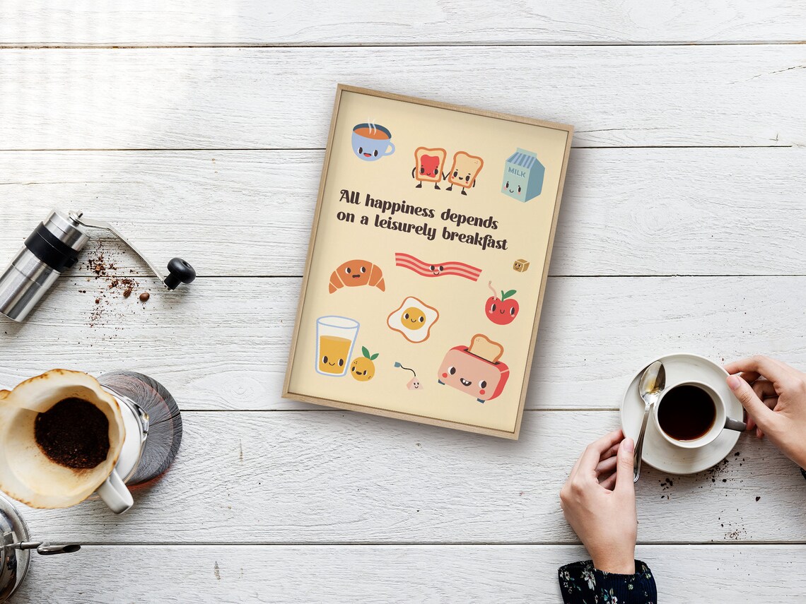 PRINTABLE Breakfast Print Retro Food Poster Printable | Etsy