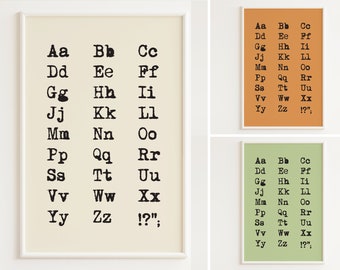 Vintage Typewriter Print | Vintage Wall Art | Reading Nook Art | Wall Art for Writers | Typewriter Font Print | 70s Orange Wall Art | Gift