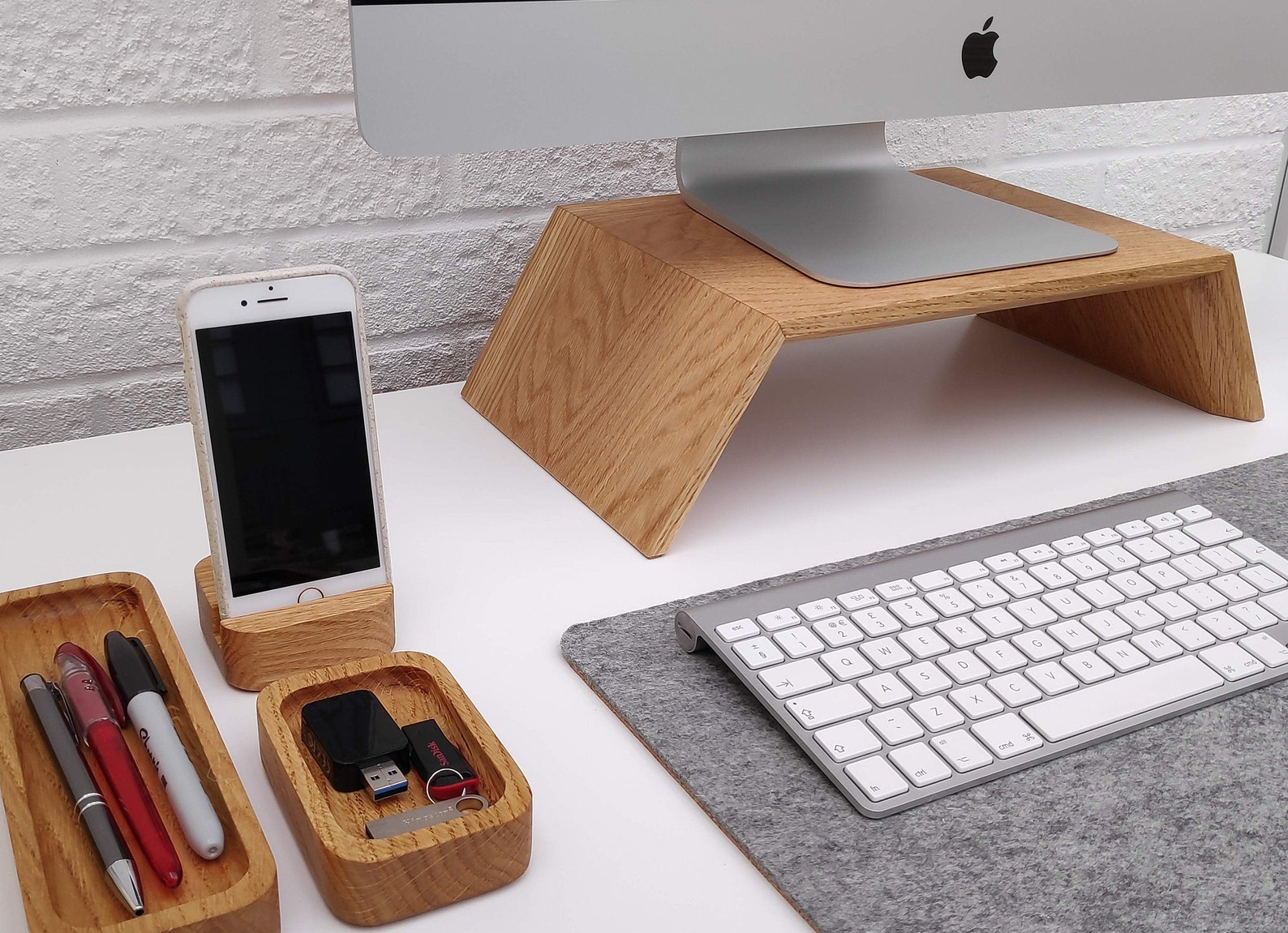 IMac / Monitor Stand in Solid Walnut Wood Etsy