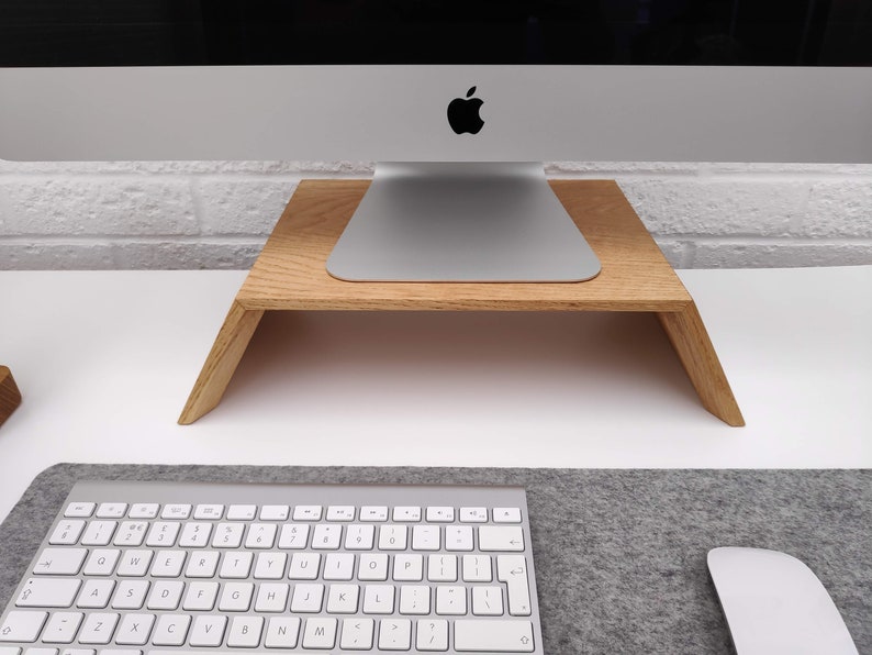 IMac / Monitor Stand in Solid Wood Walnut / Oak Etsy