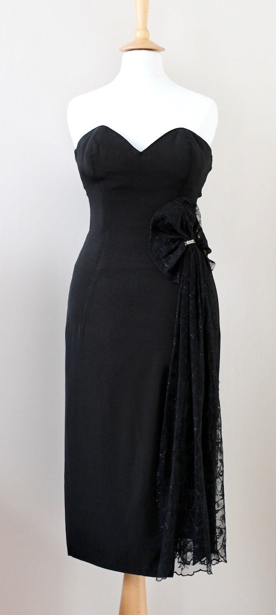 ANTONY PRICE signed black cocktail dress bow vinta