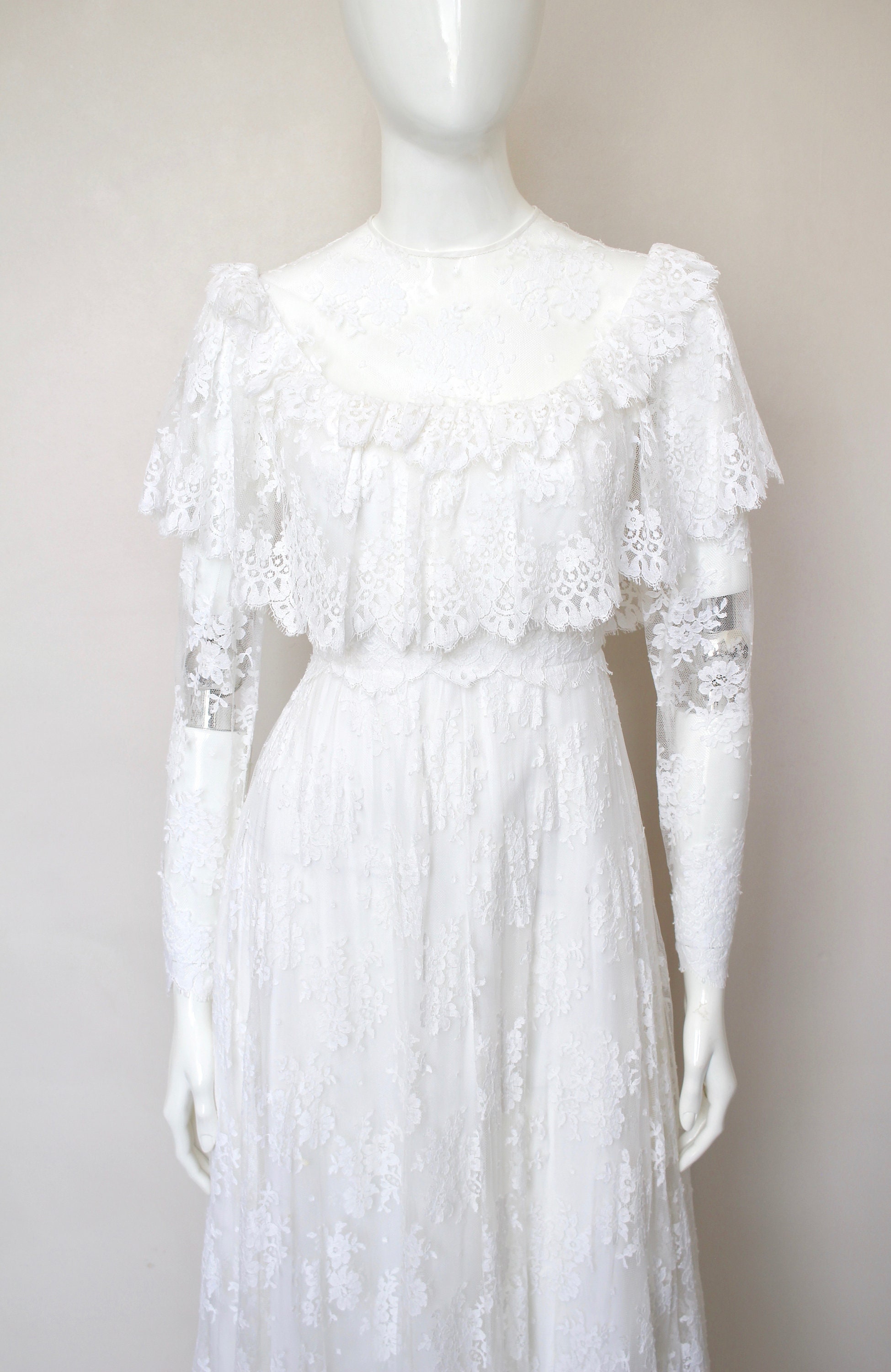 JACQUES HEIM Les Mariees French Vintage Lace Tule Wedding - Etsy